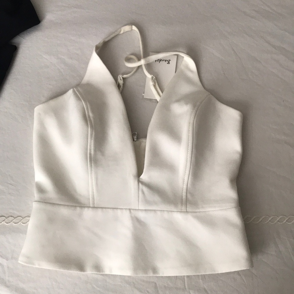 White Bardot corset top